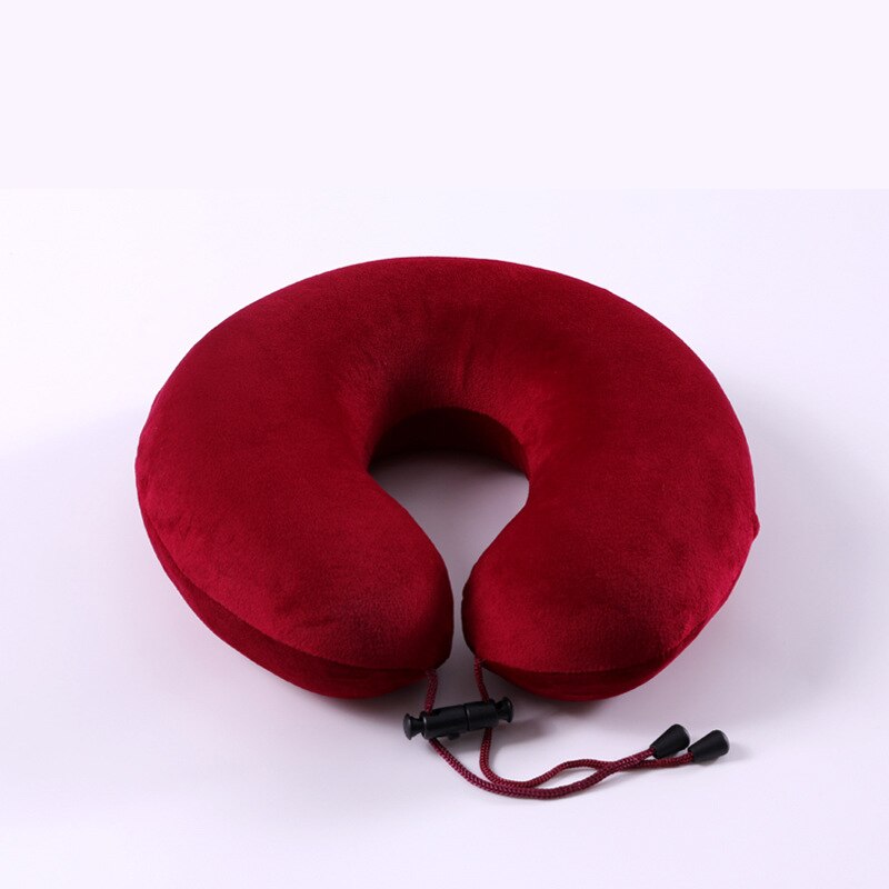 Natuurlijke Latex Reizen Nek Kussen Voor Vliegtuig U-Vormige Kussen Orthopedisch Kussen Kussens Oreiller Almohada Cervicale Poduszkap: New Red