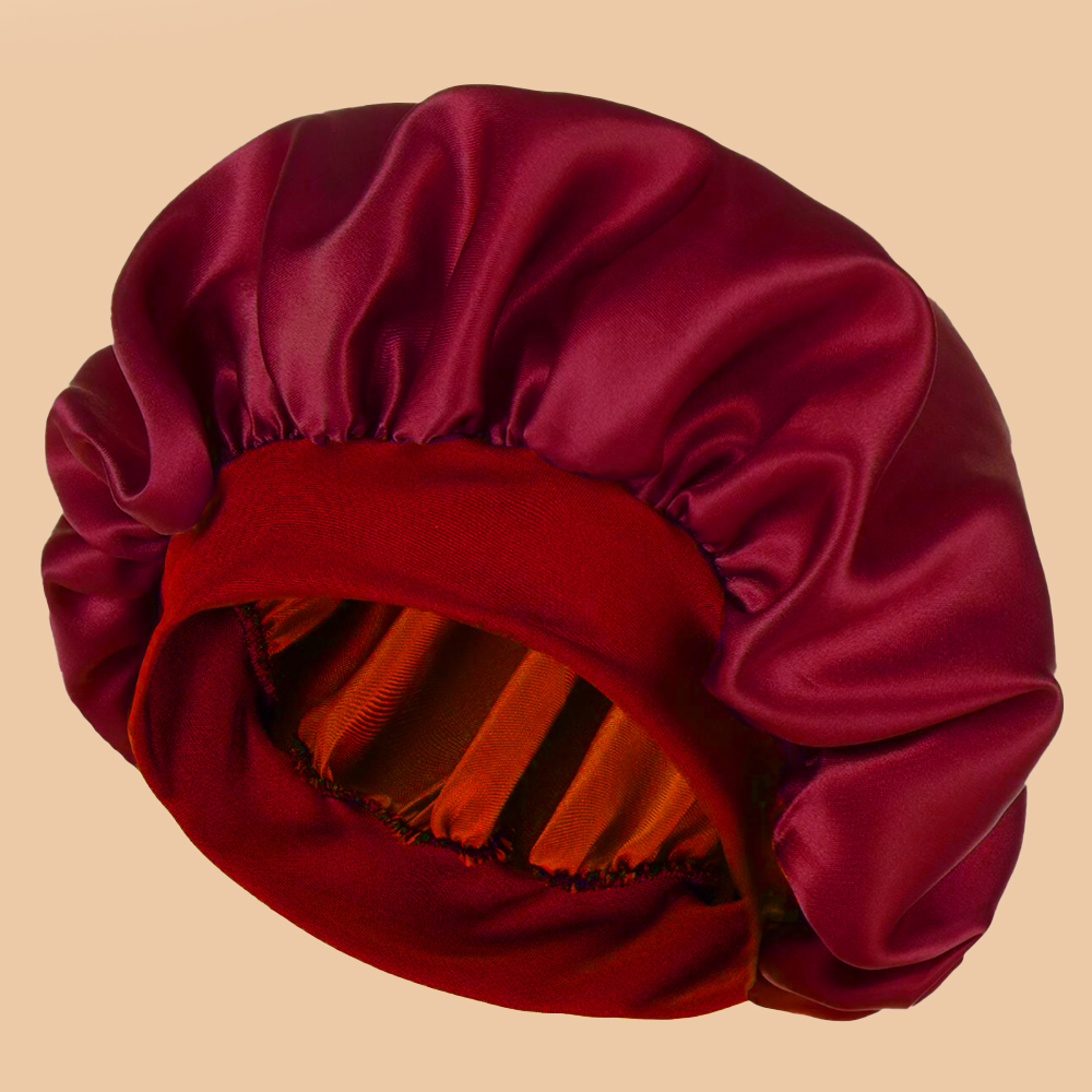 1 Stück einfarbige Duschhaube aus Satin- mit breiter Krempe für Damen, geeignet für Höhle täglichen Gebrauch, Seidenhaube, Satinhaube: verrotten