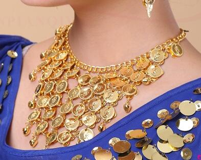 indian jewelry head Bohemian Boho Coin Beautiful accessories for Indian dance performances beaded women head chain jewelry: necklace