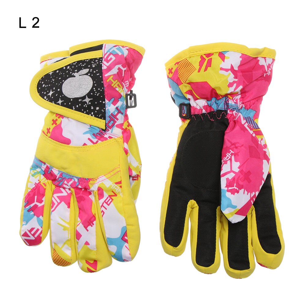 Gants chauds d'hiver pour enfants de 3 à 7 ans, pour le Ski, à manches longues, pour garçons et filles: L-2