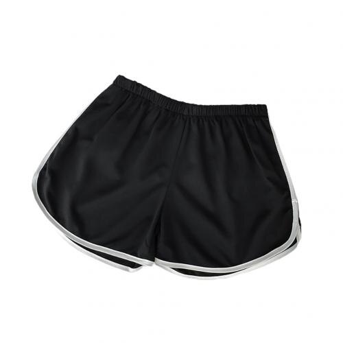 Sommer kvinder afslappet patchwork krop fitness træning stretch tynde slanke shorts: Sort / M