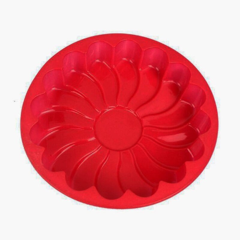 3D Siliconen Cakevorm 8 Holte Scone Pannen Diy Bakken Gebak Gereedschappen Cakevorm Oven Brood Pizza Bakvormen Jelly Cupcake mold: 9.25in red