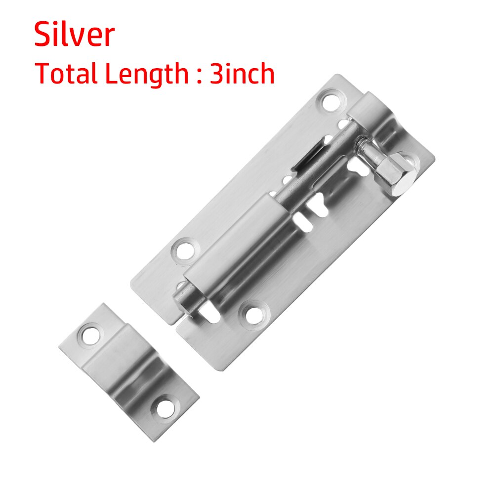 2-12 Inch Stainless Steel Door Lock Buckle Furniture Bolts Garden Gate Locks Sliding Door Chain Latch Home Security Hardware: 3inch