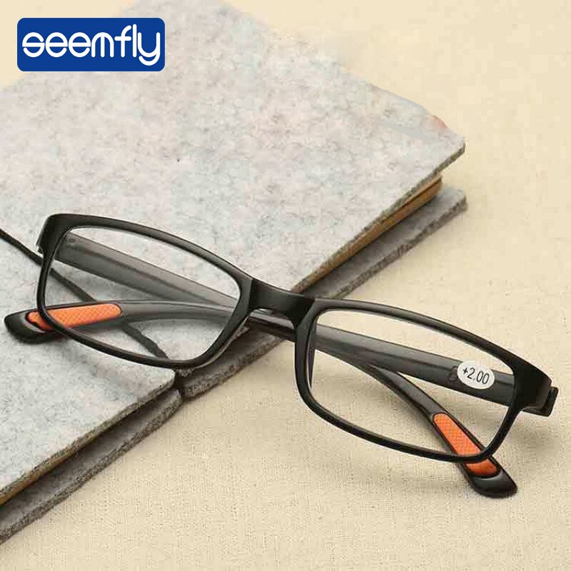 Seedfly  tr90 ultralichte leesbril voor dames, flexibele presbyopiebril, dioptrie 1.0, 1.5 2.5 4.0, heren, zwart, hyperopiebril