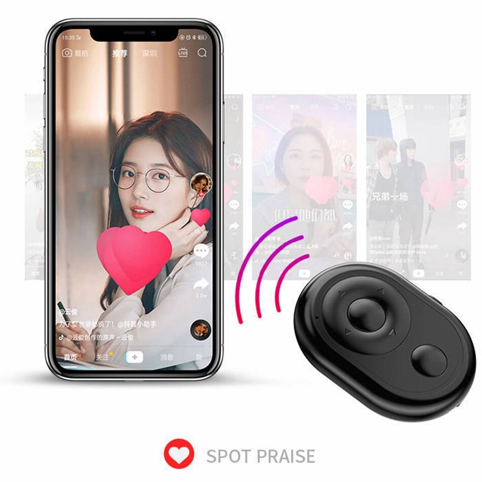 Universele Mobiele Telefoon Selfie Camera Shutter Bluetooth-Compatibele Afstandsbediening Knop Voor Tik Tok E-Book Draadloze Controller