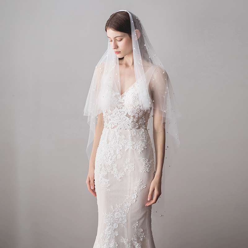 Voile De Mariée Long En Soie Ivoire Avec Peigne - Neuf Avec étiquettes