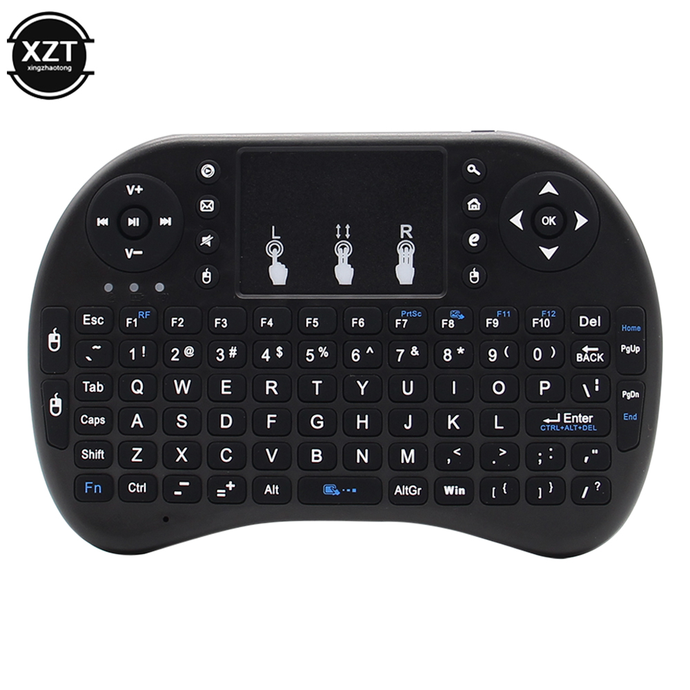 Backlit English Russian 2.4G Air Mouse Remote Touchpad for Android TV Box PC I8 Mini Wireless Keyboard: Olive