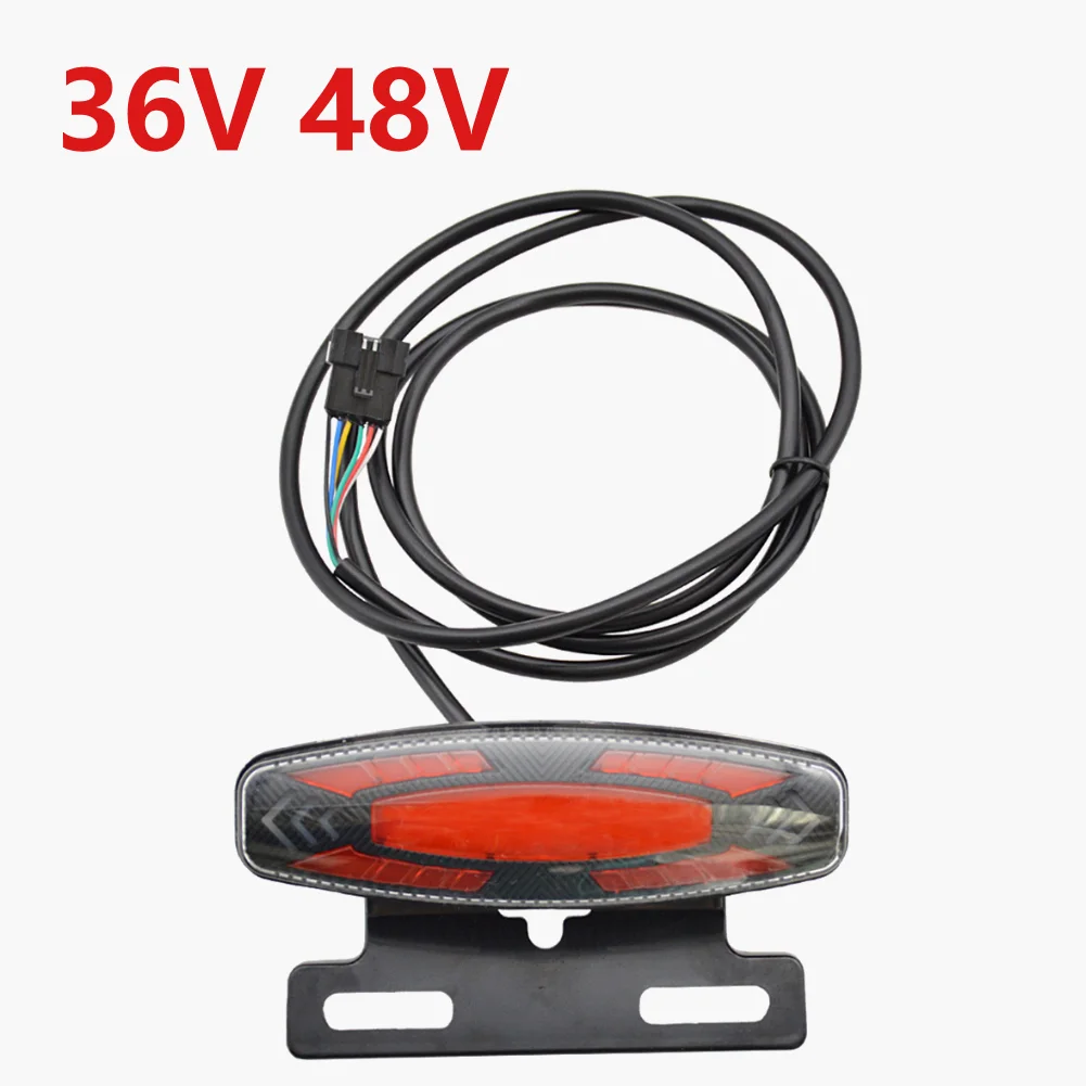 Luz trasera de freno LED para bicicleta eléctrica, lámpara trasera de señal de giro de alto brillo, fácil instalación para luz trasera de bicicleta eléctrica de 36V y 48V: Amarillo claro