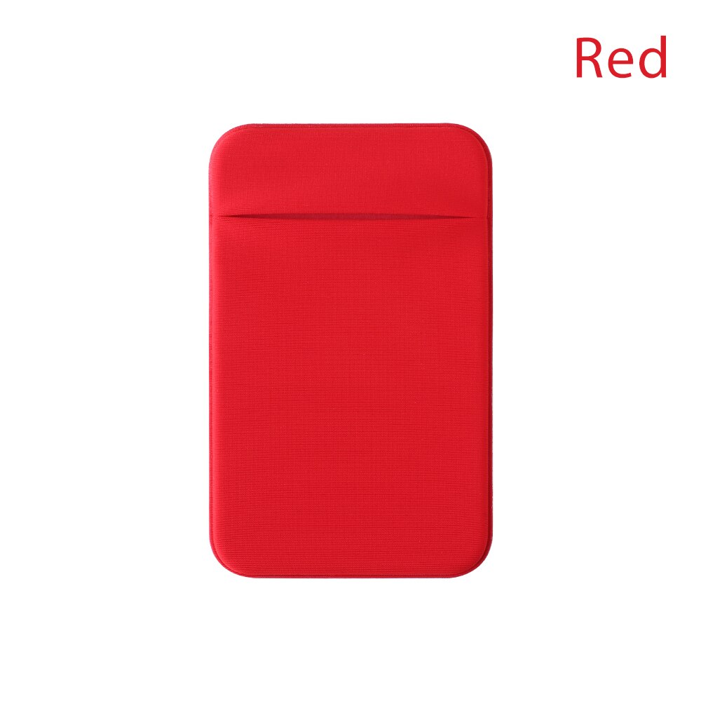 1Pc Elastische Stretch Lycra Lijm Mobiele Telefoon ID Credit Kaarthouder Sticker Pocket Wallet Case Kaarthouder voor iphone smartphone: A-red