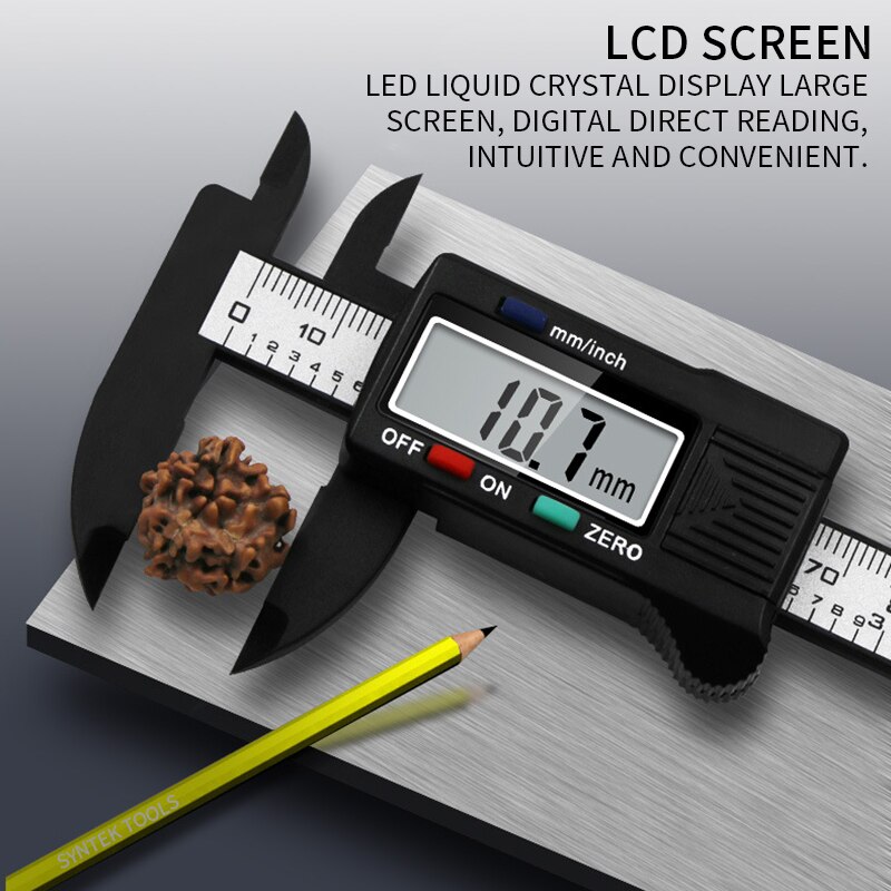 Lcd-scherm Digitale Schuifmaat Inch En Millimeter Conversie Meten Micrometer Remklauw Nauwkeurige Readinig