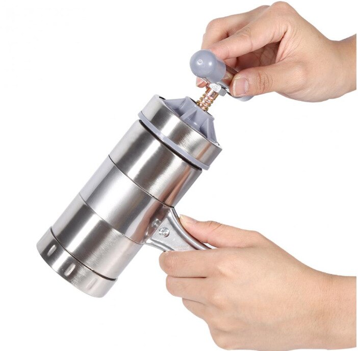 Stainless Steel Home Manual Noodle Maker Mini Handmade Noodle Pasta Machine Hand-Cranking Press Surface Unit Noodle Press: 2 head