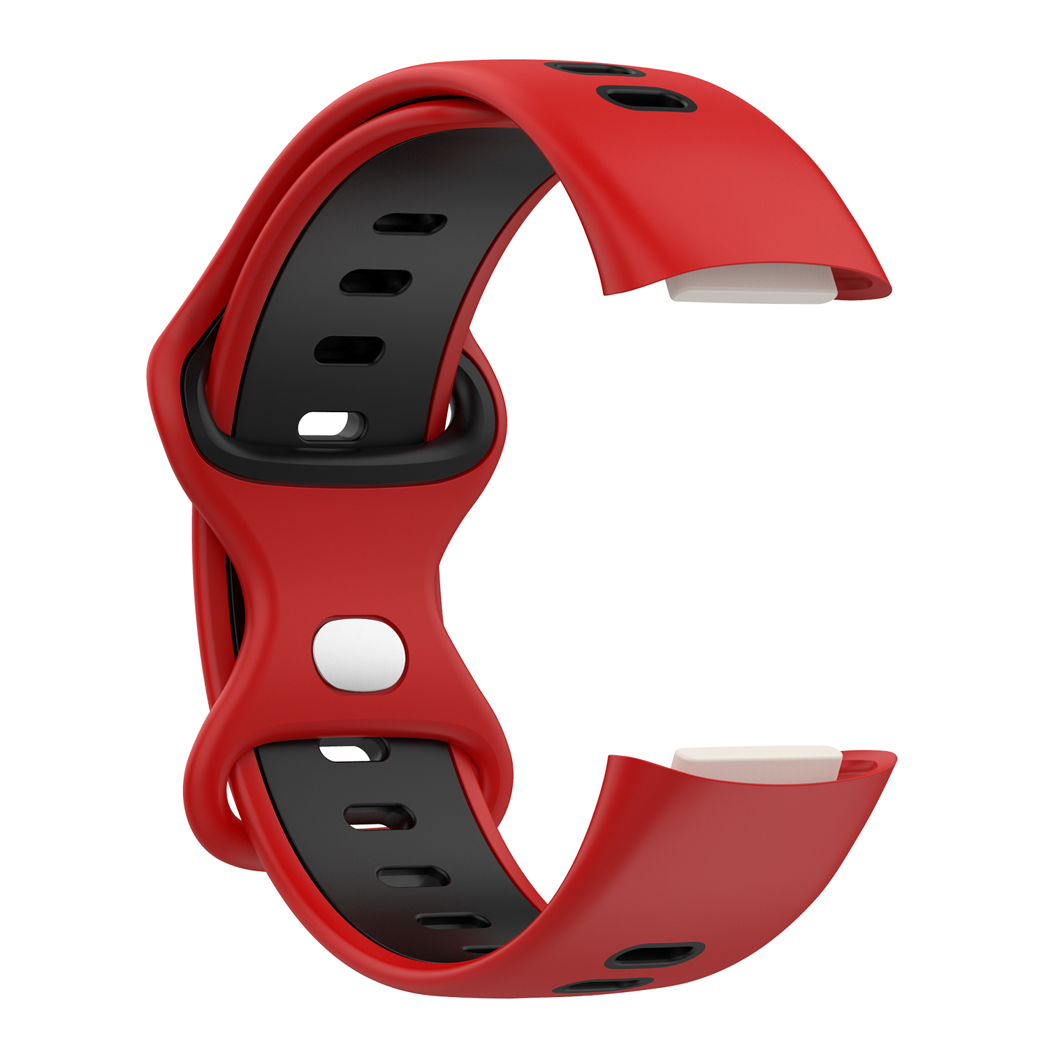 Pasek nylonowy do Fitbit Charge 5 elastyczna bransoletka z plecionki i dwukolorowy pasek silikonowy do Fitbit Charge 5 bransoletka pulsera: Red-Black