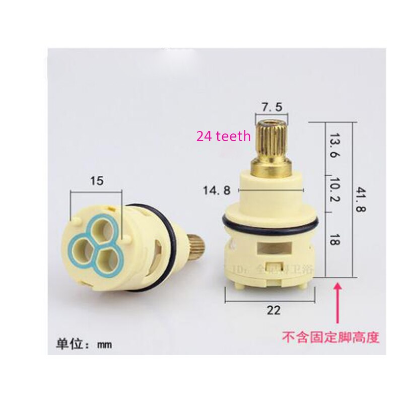 Shower three-stage faucet cartridge Three-speed cartridge repair parts 22/26/33 cartridge: Blue
