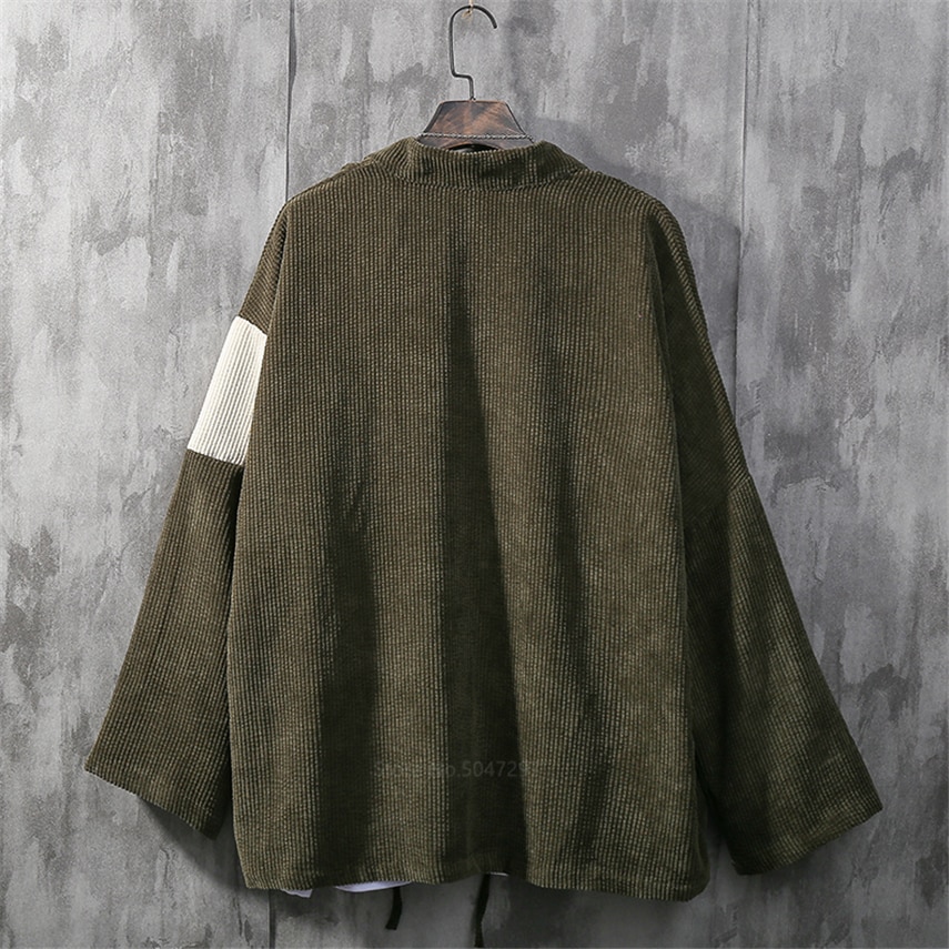 Kimono de Style japonais pour homme, manteau en velours, rétro, Harajuku, chemise femme, Streetwear, Cardigan samouraï asiatique Haori