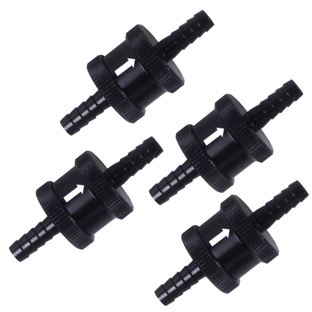 Aluminum Alloy Fuel Non Return One Way Check Valve Petrol Fuel Check Valve for Water Petrol Oils Black