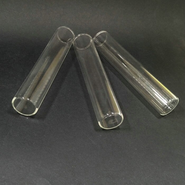 Lot5 20x150mm Clear Glassware Glass Test Tube with Flat bottom
