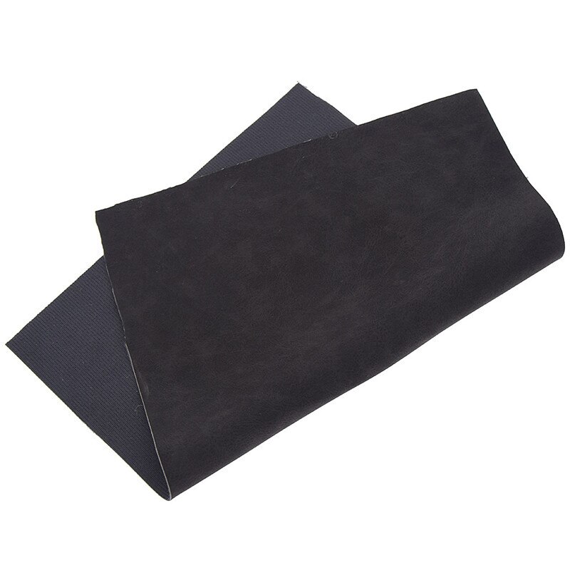 21 x 29cm a4 faux ruskind stof farverigt syntetisk læder til buesko tasker tøj diy syemateriale pu læder: Sort