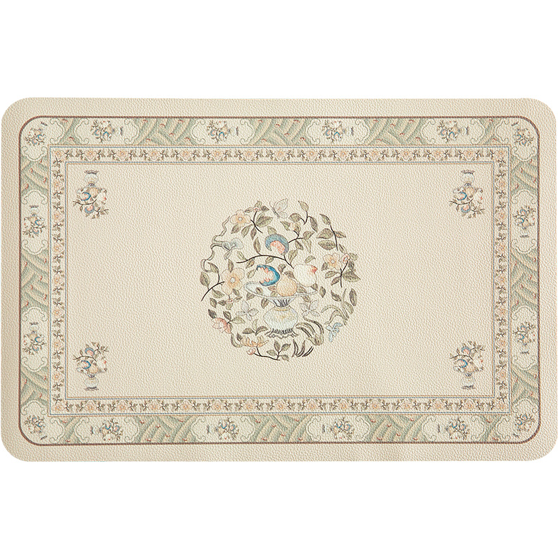 Heat Resistant Table Mats Set of 2, Hydrangea Faux Placemats, Floral Bird, Chinese Style, Digital Printing for Party Family: Chocolate