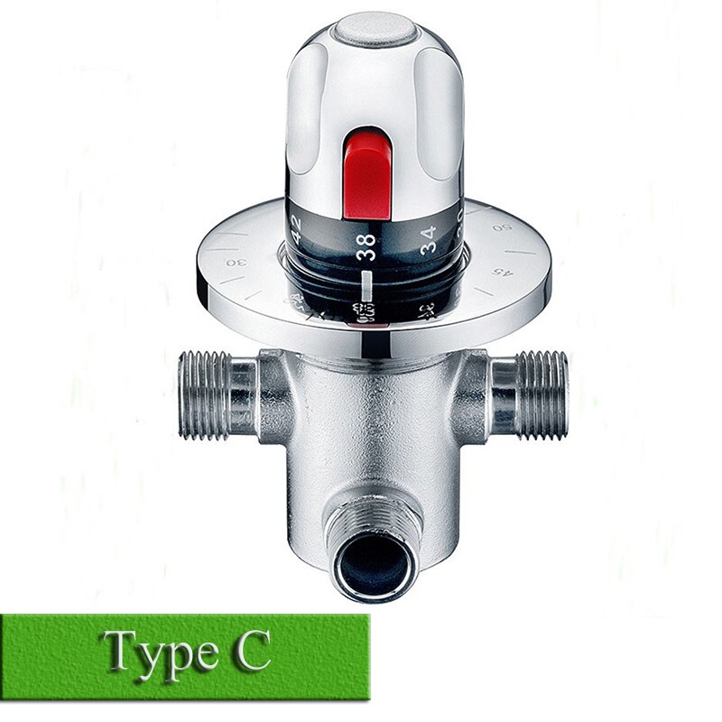 Brass Thermostatic Mixing Valve Constant Water Temperature Shower Faucet Valve Thermostat Bathroom Kitchen Tap Valve 6 types: Type C
