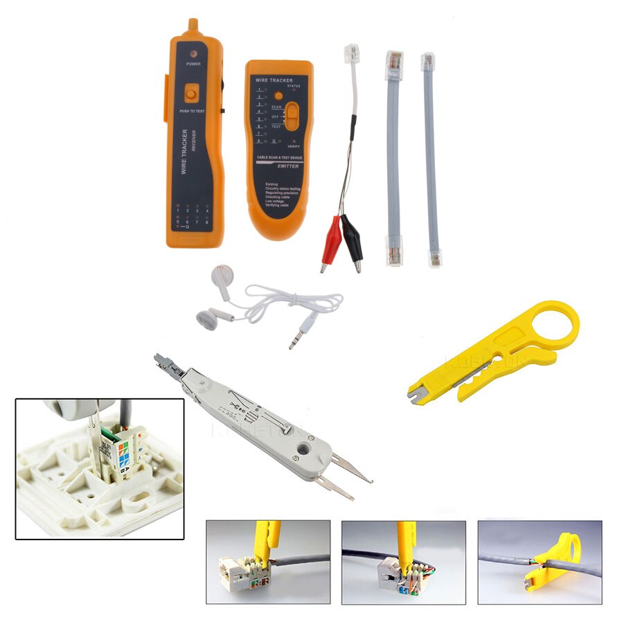 RJ45 RJ11 RJ12 Katze5 Katze5e Tragbare LAN Netzwerk Werkzeug Bausatz Utp Kabel Tester UND Zange crimpen Crimper Stecker Draht Stripper köpfe