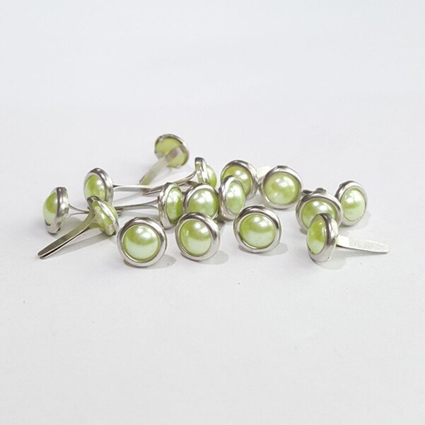 300pcs 8mm Mix Color Choose Pearl Brads for Scrapbooking Wedding Paper Crafts Invitation Cards Birthday Christmas Valentine DIY: Light green