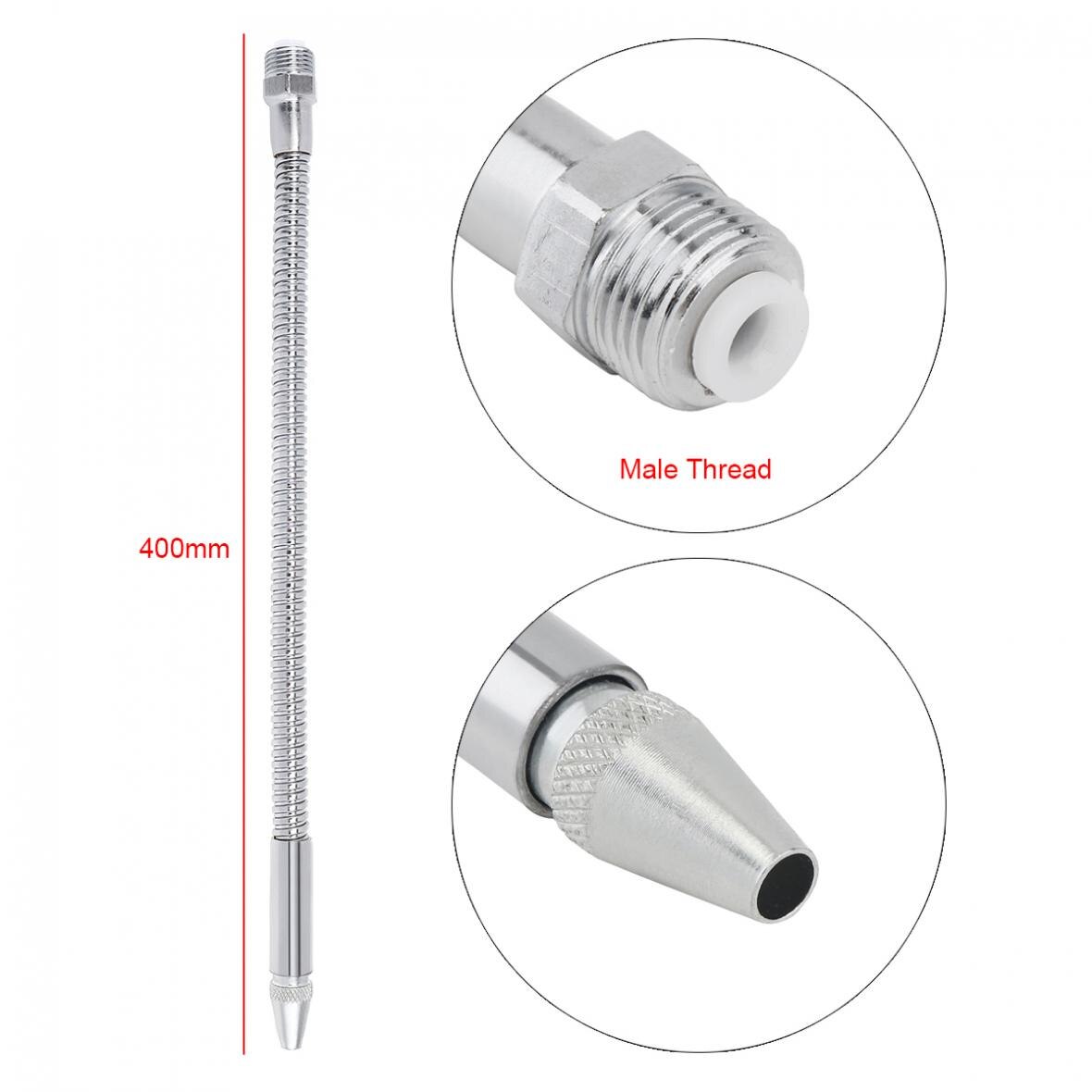 1/2 Inch 390mm Metal Flexible Water Oil Cooling Tube with Round Head Nozzle for CNC Machine / Milling /Lathe