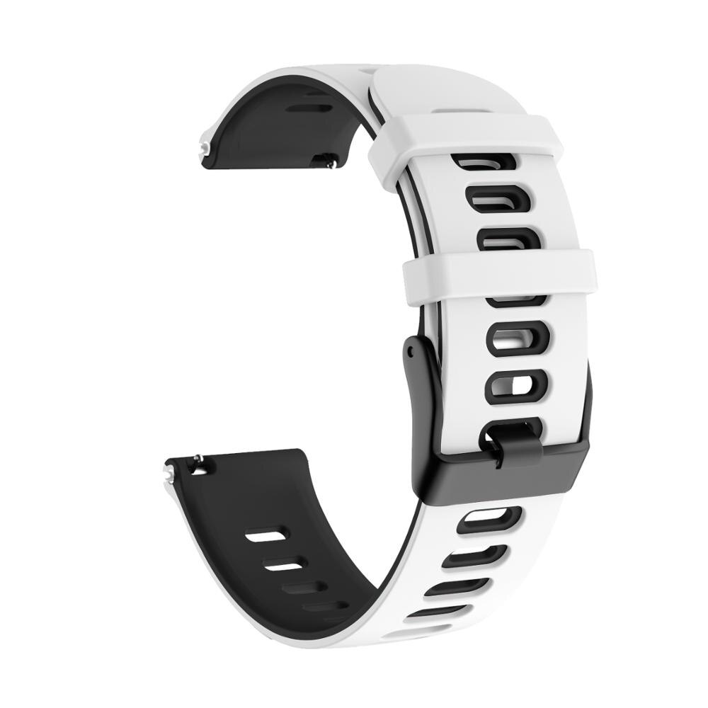 20mm siliconen horlogebandjes voor de forerunner 245 245m bandjes geschikt voor de forerunner 645 samsung gear  s2 vivoactive 3 hr: Wit zwart