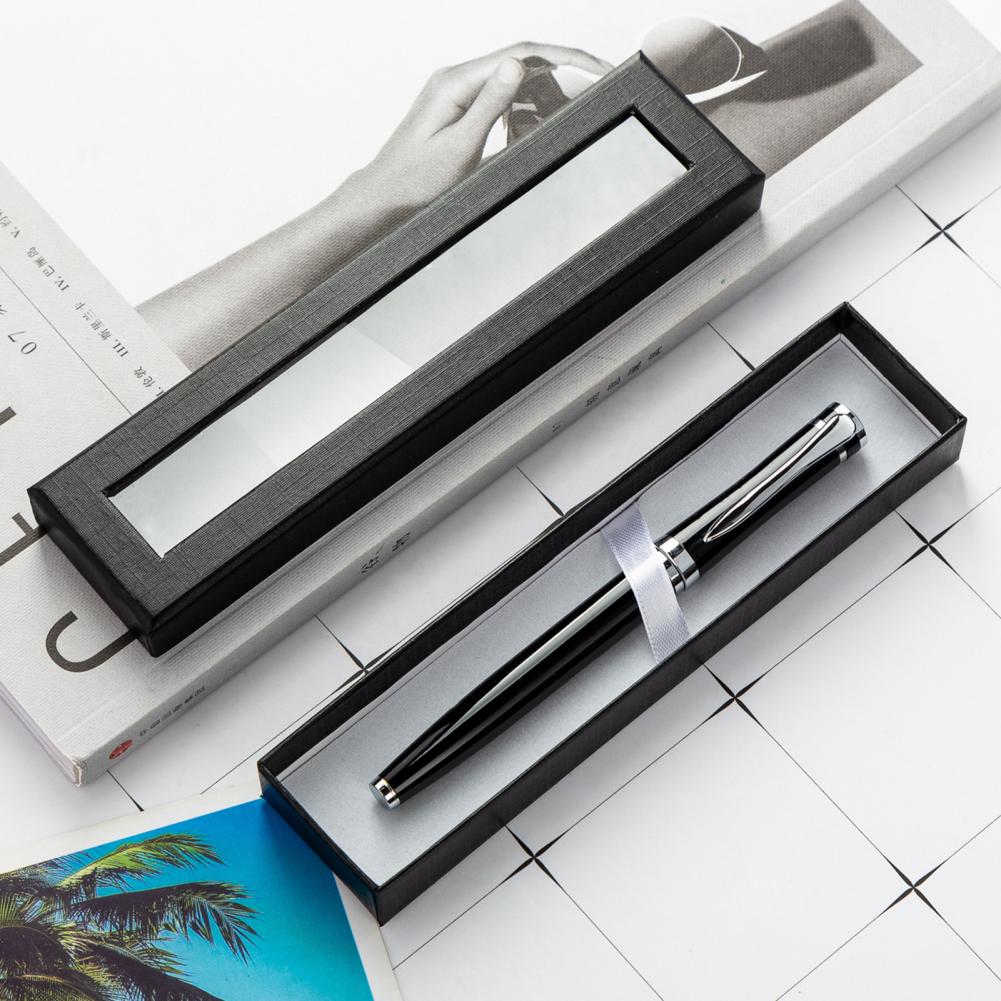 Estojo de lápis transparente janela negócios escritório papel presente caneta caixa caso caixa de caneta de papelão suprimentos de embrulho caixa de lápis