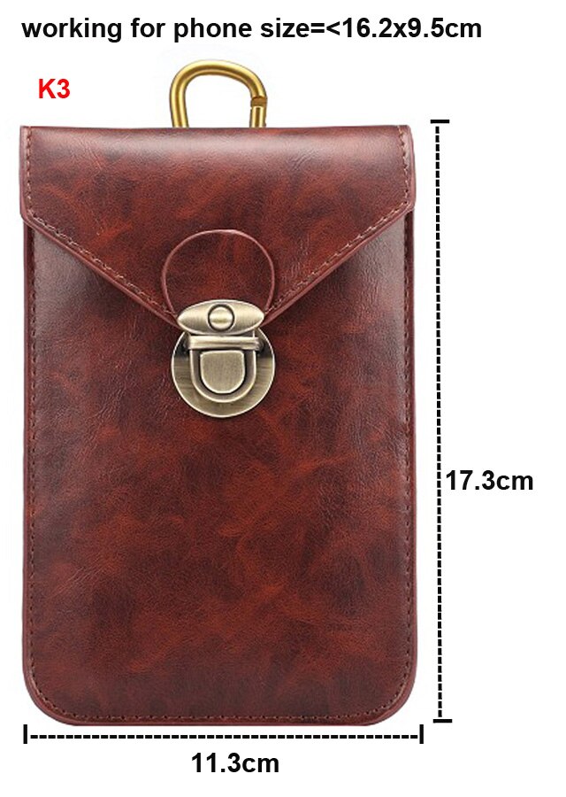 Dual Pouch Hook Loop Waist Belt Leather Phone Case For Asus ROG Phone,Zenfone Max Pro M1 M2 ZB601KL,Zenfone 5 5Z 4 Max Pro 3 5 6: K3