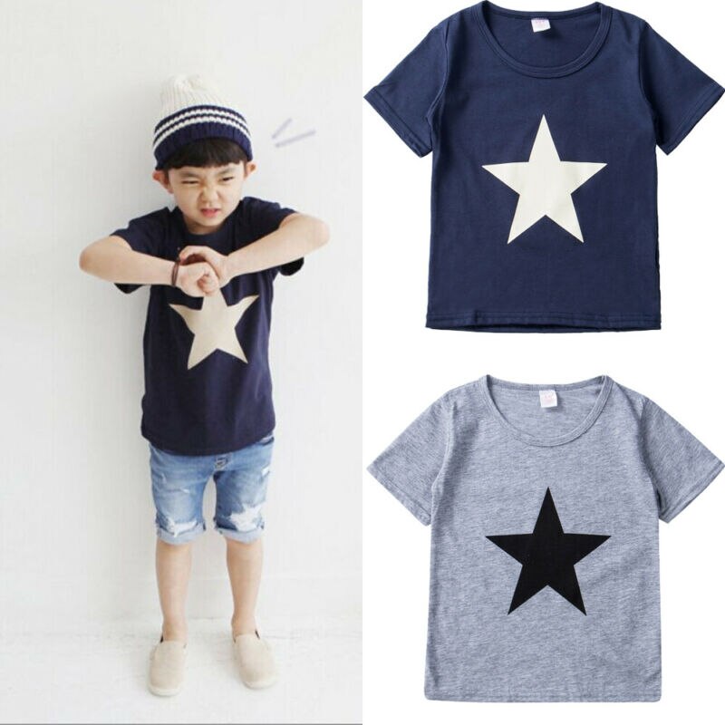 neueste Stil Kleinkind Kinder Entzückende Jungen Sommer T-Shirt Kurzarm Kinder Nette Tops T Größe 2-7Years