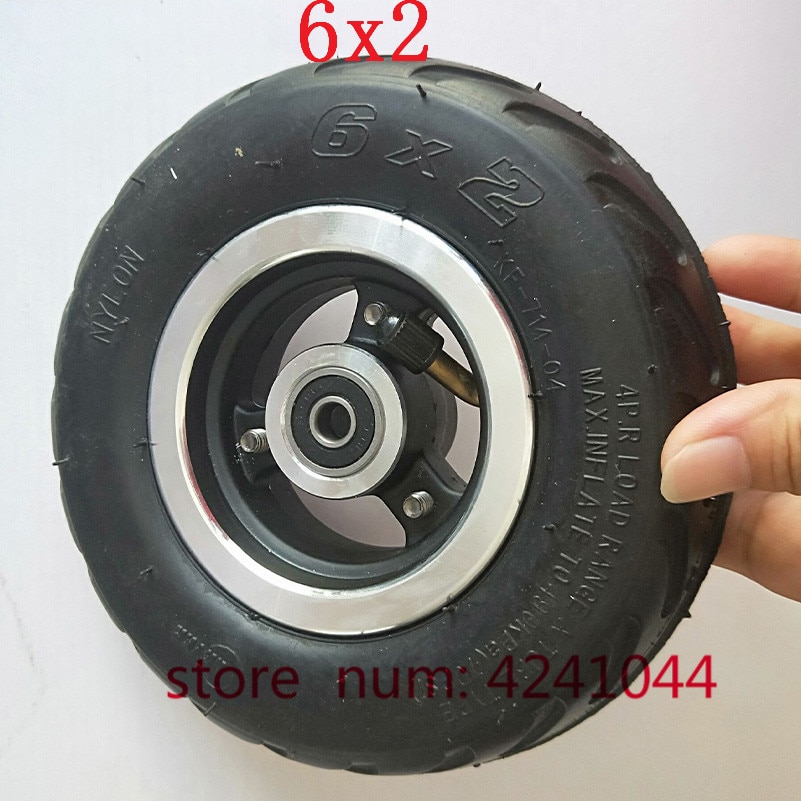 6 x 2 lufthjul bruk 6 " dekk legeringsnav 160mm pneumatisk dekk elektrisk scooter  f0 pneumatisk hjul vogn vogn oppblåsynge dekk hjul