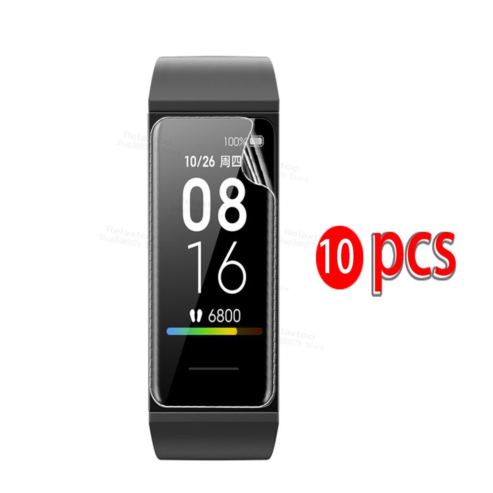 Película protetora de hidrogel para xiaomi mi band 4c, 3-12 unidades, protetor de tela para xiaomi redmi band 4 c, pulseira sem vidro temperado: 10pcs / For Redmi band