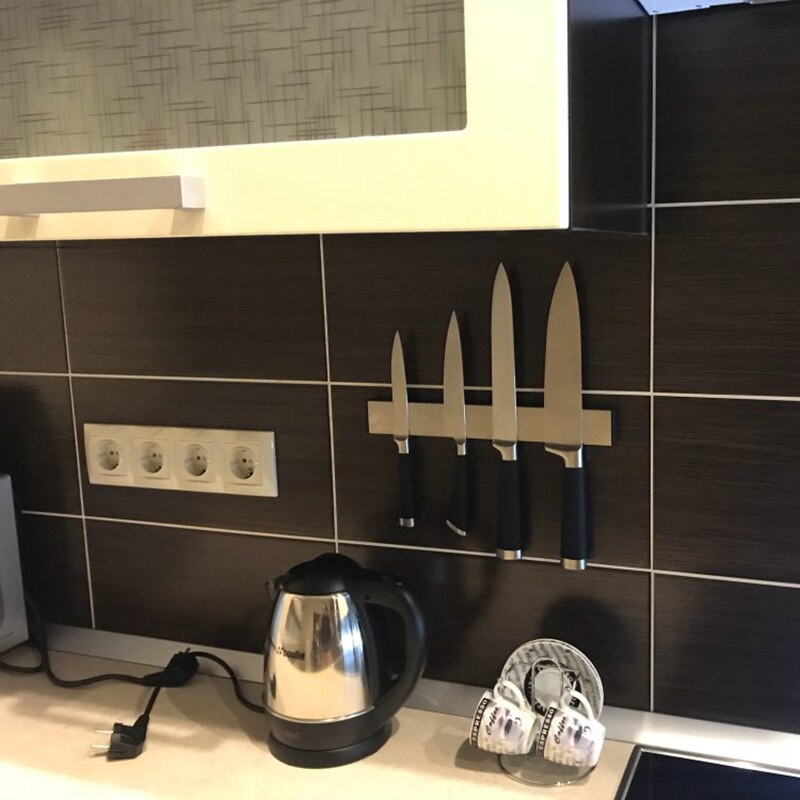 Magnetisk selvklebende 31cm lengde knivholder rustfritt stål 304 blokk magnet knivholder stativ for kniver