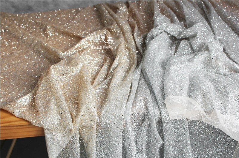 Spets Guld Glitter tyll spets bronzing tyg guld sparkle palje... – Grandado
