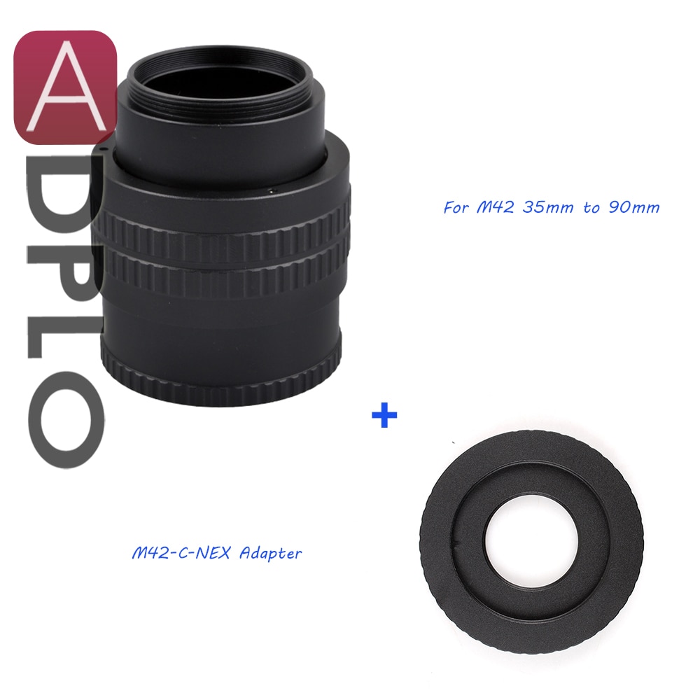 ADPLO 35mm to 90mm M42 Lens Adjustable Focusing Helicoid Macro Tube Adapter Suit For M42 or C Mount Lens to NEX camera