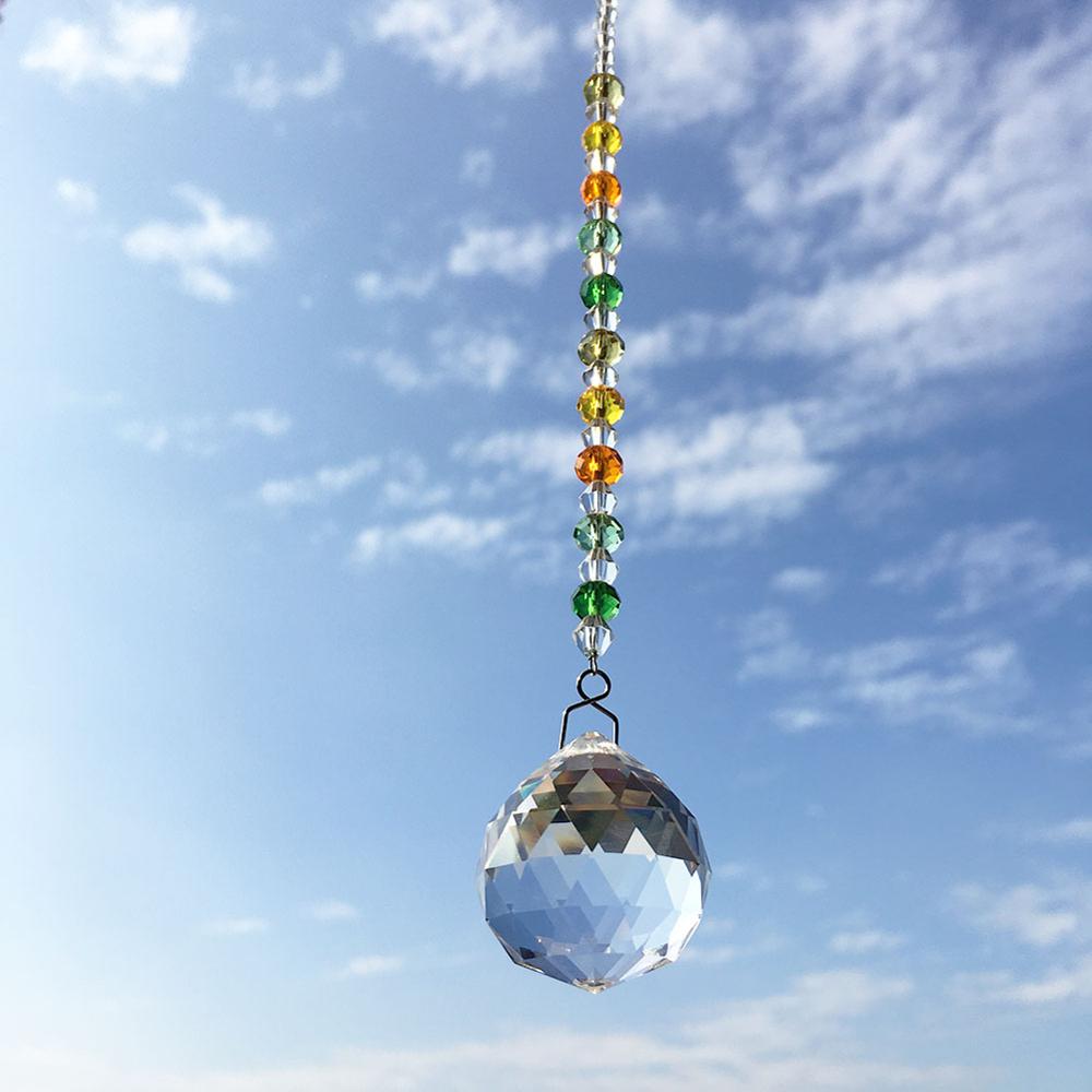 2PK 30mm/ Sets Hanging Crystal Suncatchers for Window Rainbow Maker sun catcher ,Garden Christmas Tree Decorations