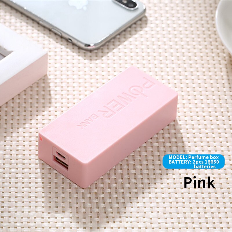 Lassen-gratis mobiele power geur vorm shell gemonteerd opladen schat Diy power bank case: Pink