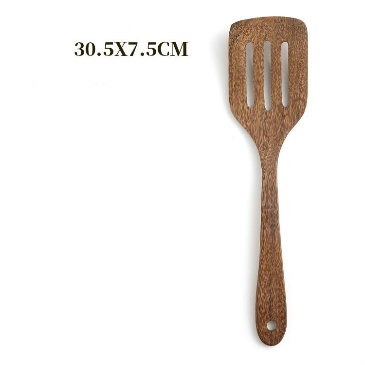 Wood Kitchenware Nonstick Wing Wood Cookware Set shovel Colander Spatula Spoon Cooking Set Kitchen Utensil: Army Green