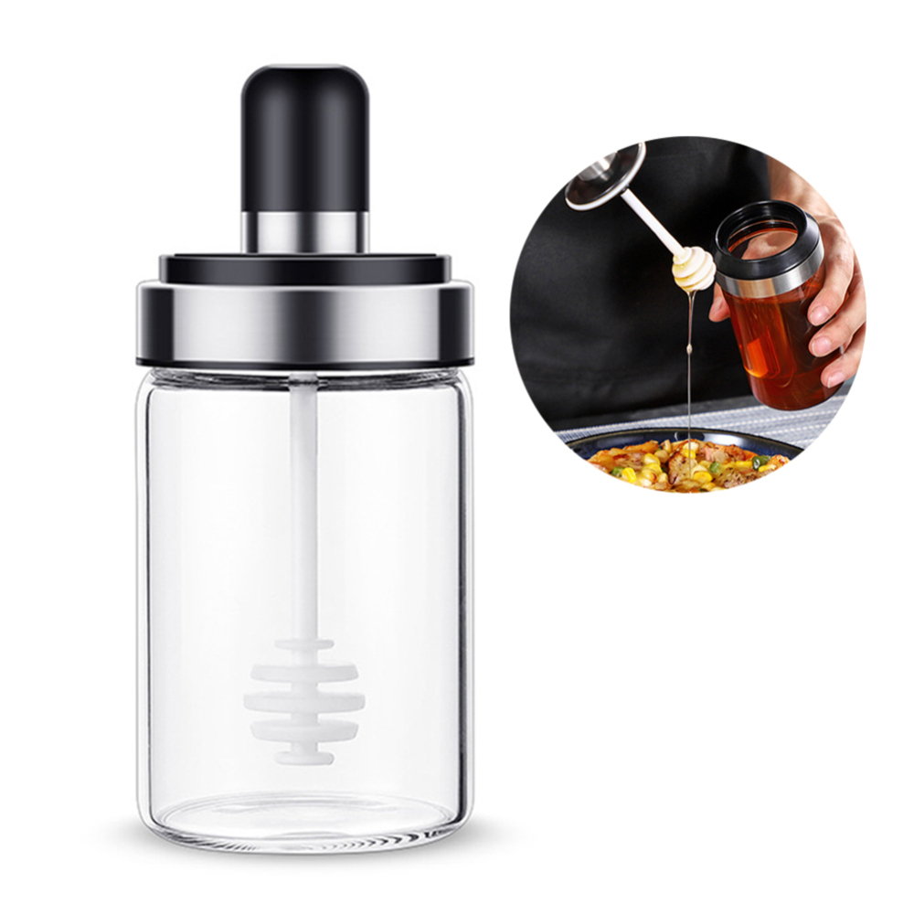 Glas Gewürz Flasche Salz Lagerung Kasten Gewürz Glas Küche Liefert mit Löffel Pinsel Feuchtigkeits Staubdicht Gewürz Lagerung Flasche: 02