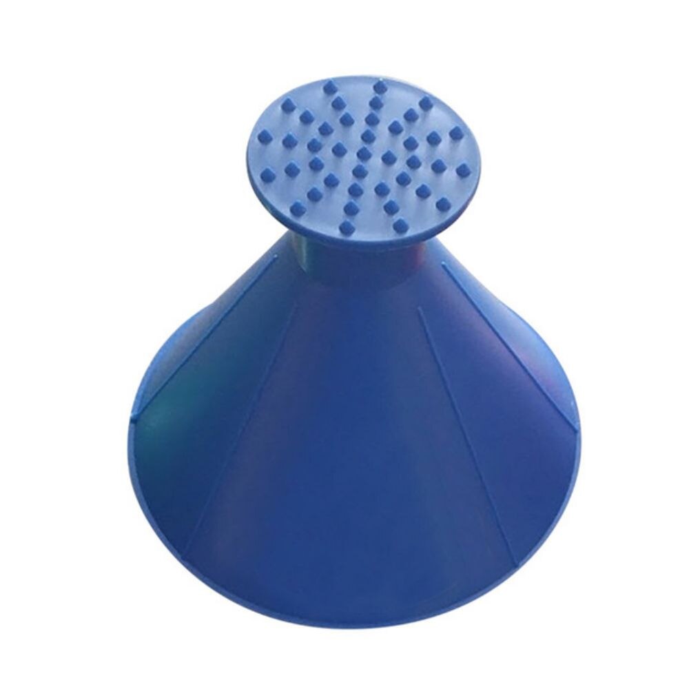 Herramientas para quitar la nieve del coche rascador de hielo con forma de embudo automático Deicer cono desescarchado de ventana mágica herramienta útil de limpieza: Blue