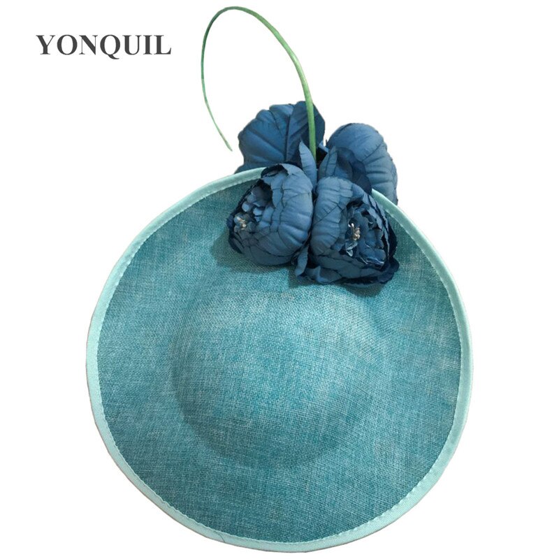 Grands chapeaux élégants fascinants pour femmes, chapeaux décoratifs pour fête de mariage, photographie, accessoires pour cheveux: turquoise