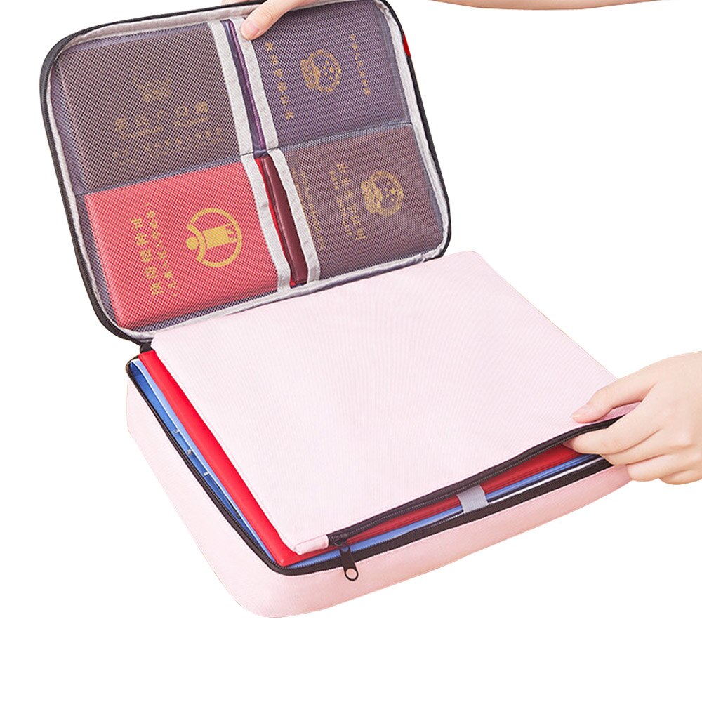 Borsa da donna borsa per passaporto certificato per documenti borsa da viaggio per famiglie con cerniera per Organizer da viaggio impermeabile