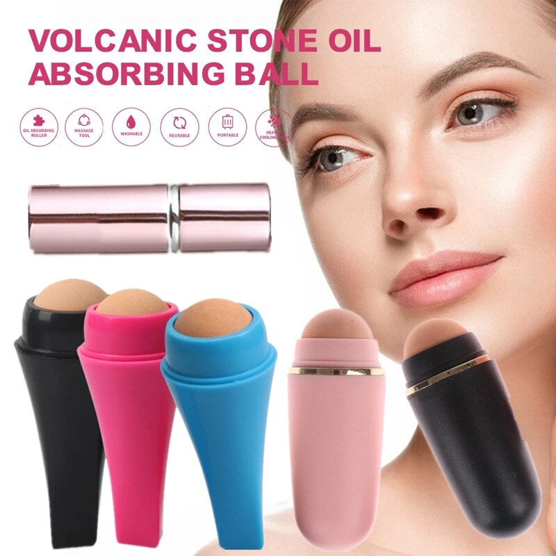 7 cores 4 tipos de pedra vulcânica esponja meninas rosto senhoras destacável cuidados com a pele limpeza facial massagem bola absorção de óleo rolo