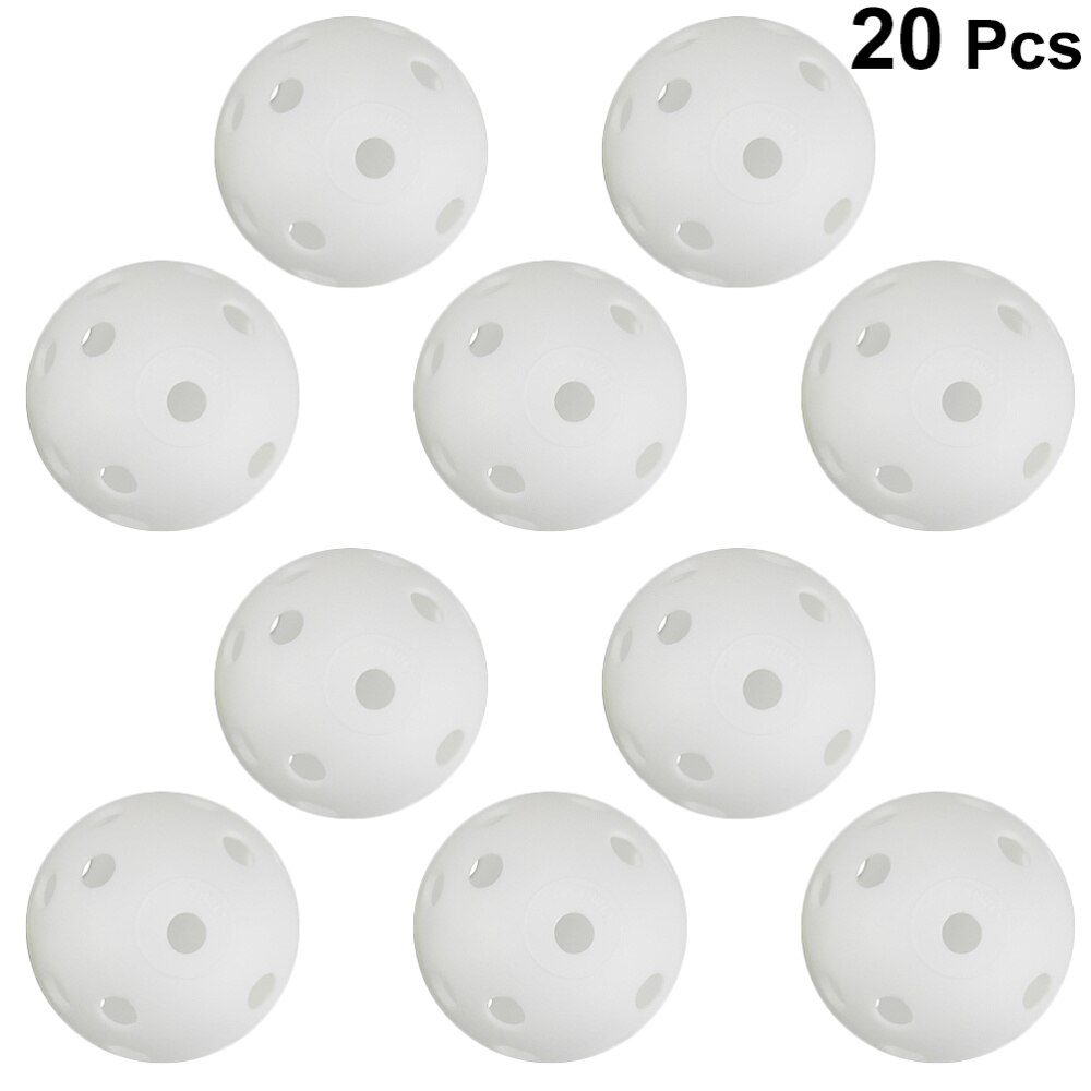 20 Pcs Air Flow Hollow Balls Training Balls for Indoor Outdoor Practice (White): Default Title