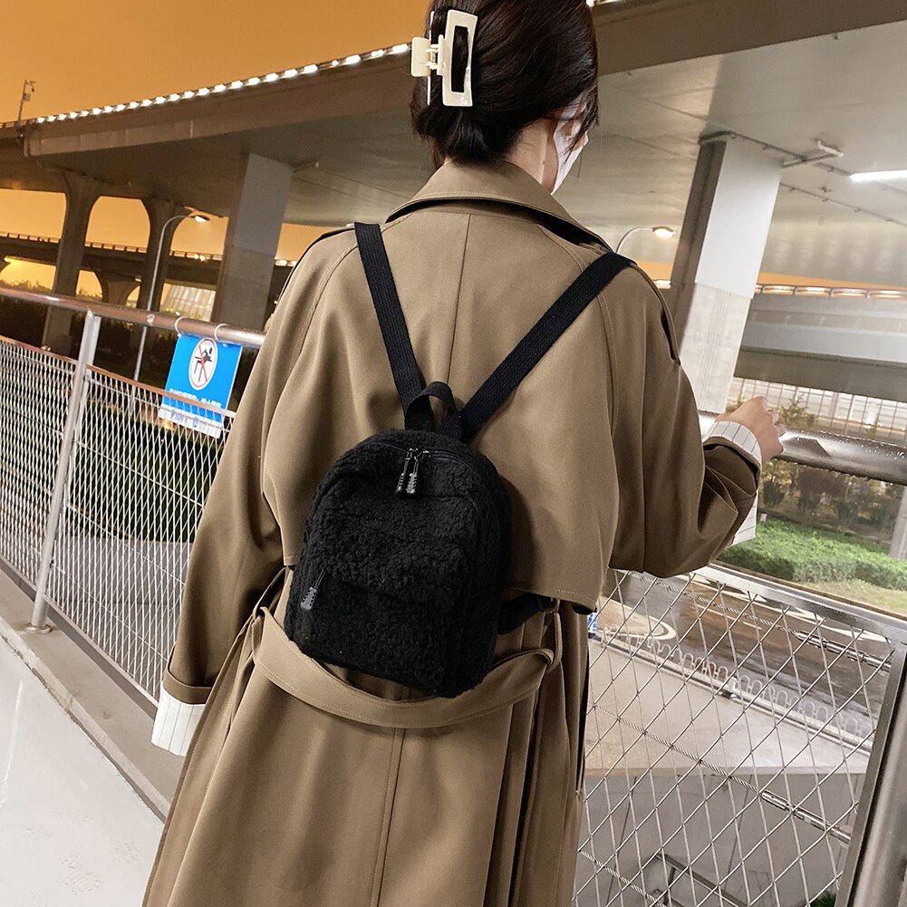 Leuke Oren Konijn Vrouwen Rugzak Casual Pluche School Schoudertas Dier Koe Zebra Patroon Reizen Rugzak Lady Meisjes Bagpack