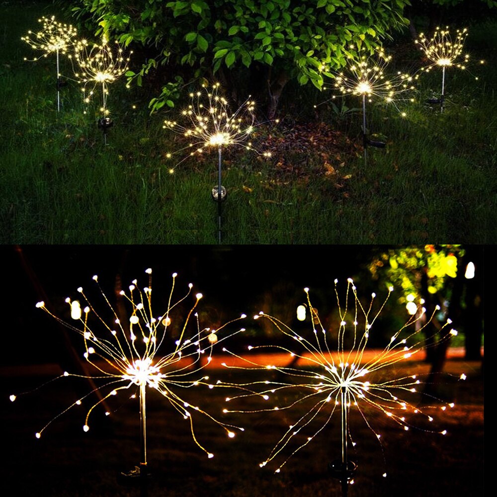 Solar- angetrieben Freien Gras Globus Löwenzahn Lampe 90/120/198 LED Für Garten Rasen Landschaft Lampe Licht