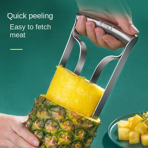 Éplucheur d&#39;ananas en acier inoxydable, ustensile de cuisine ménager pour éplucher les fruits et les yeux: Default Title