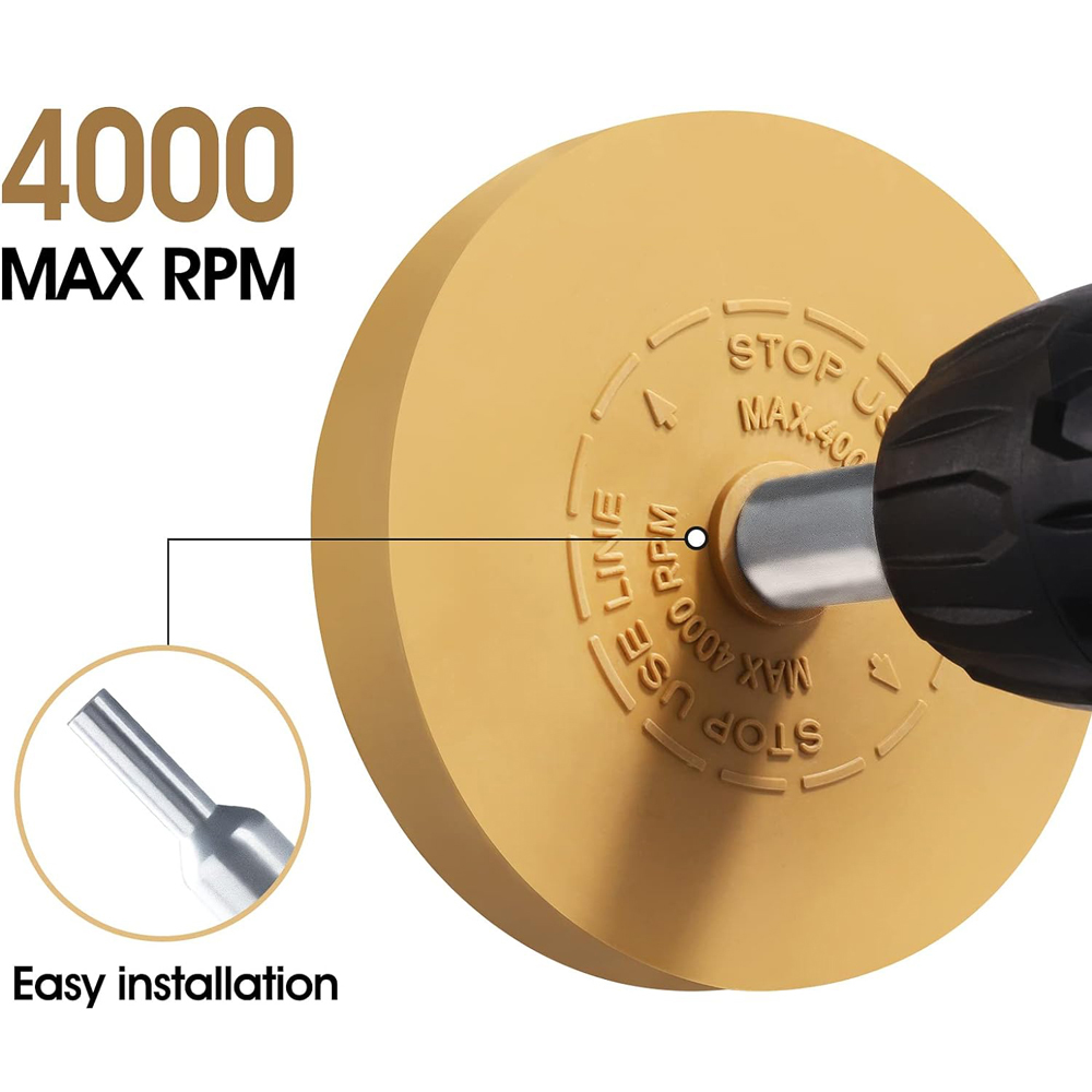 Decal Eraser Wheel Pin Stripe Removal Tool Adhesive Remover Wheel with Pad & Adapter Graphics Removal Tool Eraser