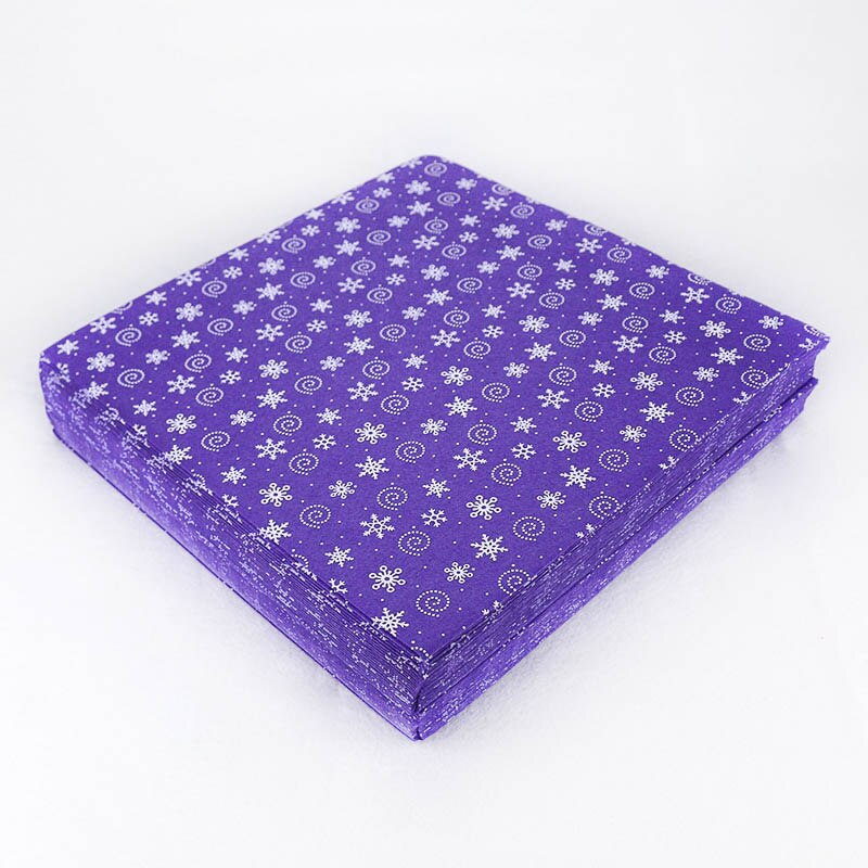 Fieltro morado de Color sólido de 1mm de grosor, 100% de poliéster, copos de nieve impresos, tela de fieltro artesanal, no tejida, suministros de decoración para el hogar