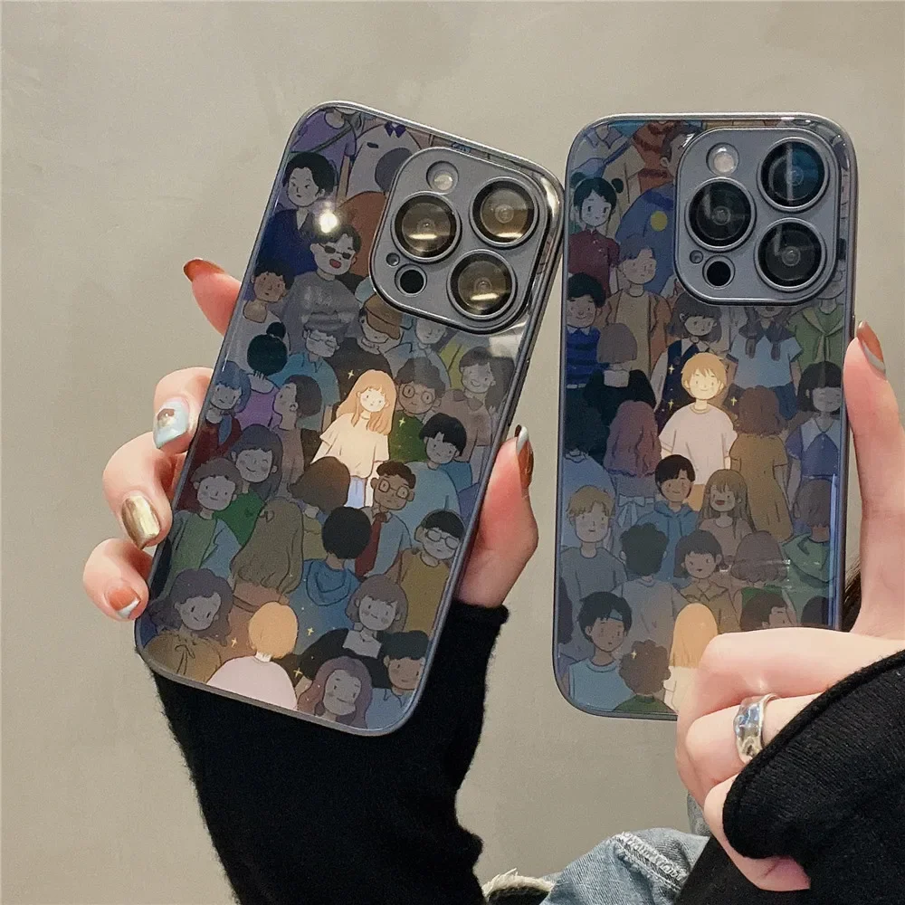 Fundas de teléfono acrílicas para parejas, funda protectora para Iphone 15, 14 Pro Max, 13, 11, 12 Pro Max, Xs Max, Xr, X